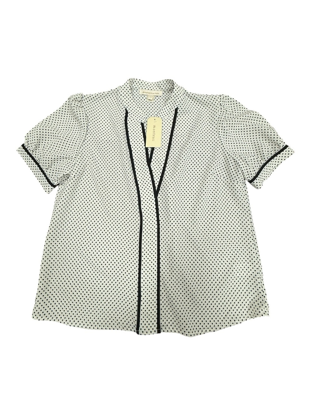 NWT Monteau Los Angeles Polka Dot Blouse Size L